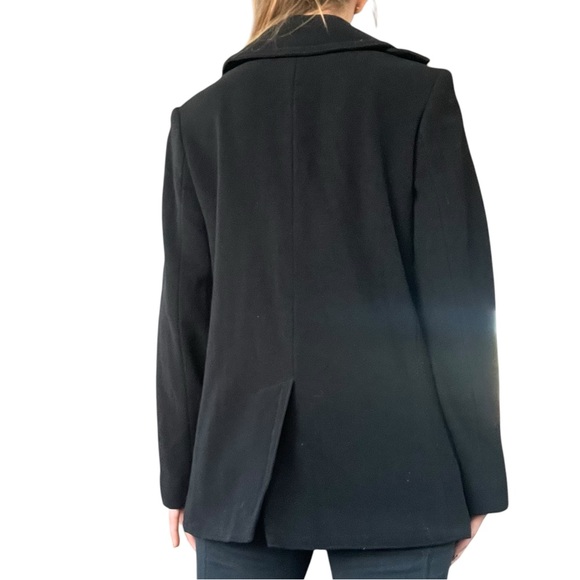 American Living Womens Sz S Black Gold Double Breasted Wool Blend Andre Pea Coat - Picture 14 of 14